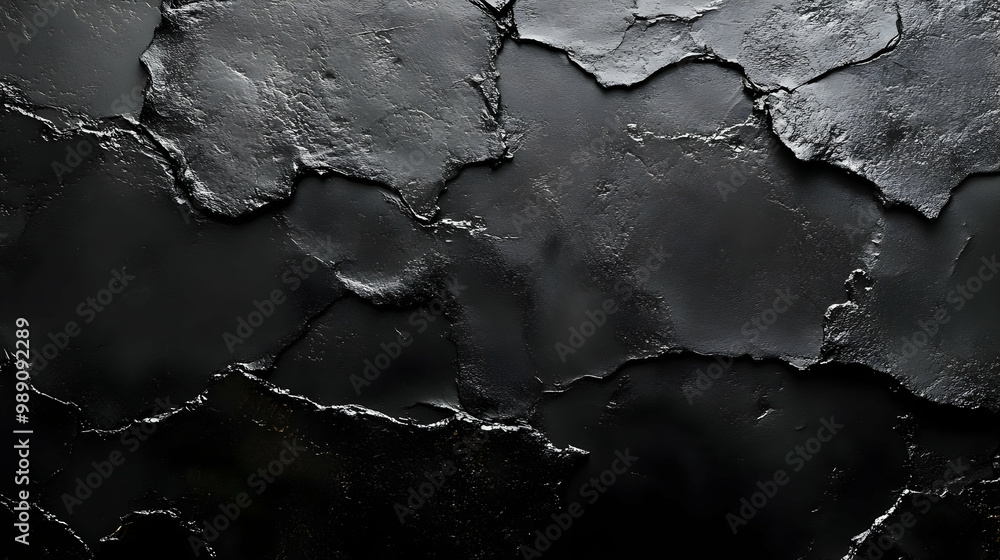 Cracked Black Surface Texture: A Dark & Textured Background Cracked Black Surface Texture: A Dark & Textured Background