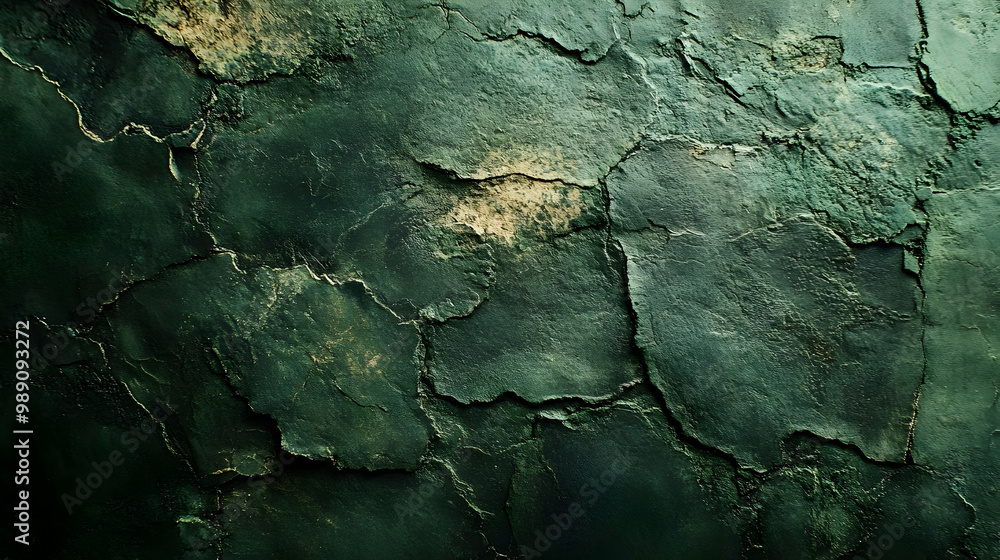 Cracked Green Wall Texture: Abstract Background Cracked Green Wall Texture: Abstract Background
