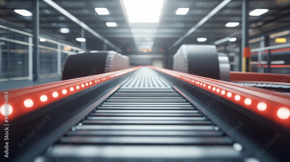 Automated Conveyor Belt System in Industrial Setting Automated Conveyor Belt System in Industrial Setting