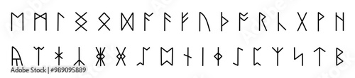 Celtic letters icon. Ancient alphabet symbol