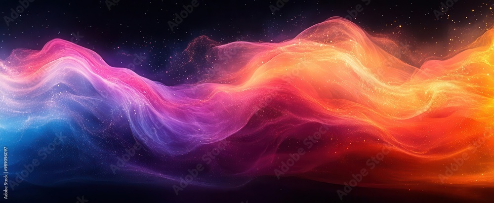 iridescent dreamscape mesmerizing abstract composition of flowing curved forms in shimmering rainbow hues dynamic movement against deep black background creates otherworldly effect iridescent dreamscape mesmerizing abstract composition of flowing curved forms in shimmering rainbow hues dynamic movement against deep black background creates otherworldly effect