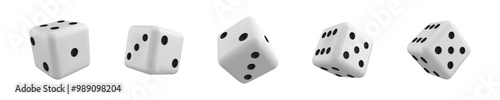 Realistic dice icon. Gambling game symbol