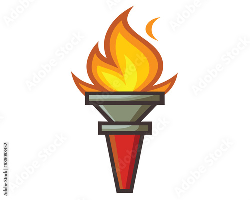 Flaming torch vector illustration isolated on a white background