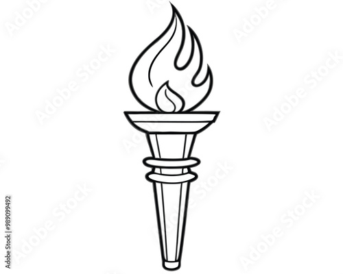 Flaming torch vector silhouette