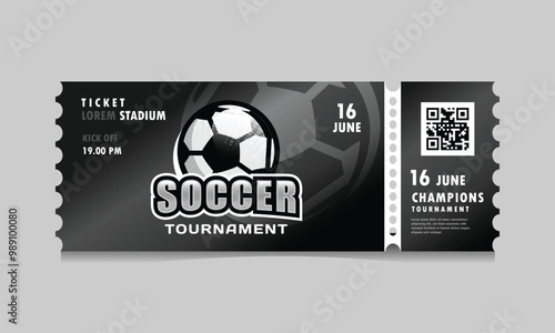 Soccer match entrance ticket paper template design