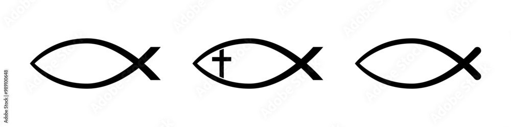 Fototapeta premium Christian fish symbol. Religious faith icon