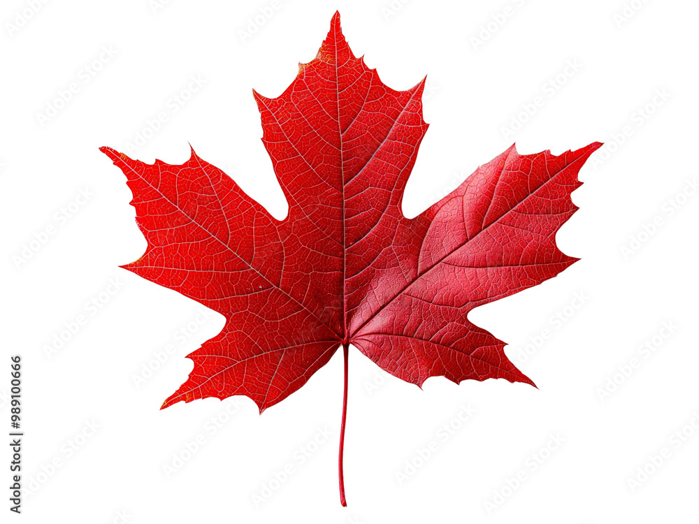 A bright red maple leaf with rich autumnal hues, isolated on a clean transparent background, PNG file. A bright red maple leaf with rich autumnal hues, isolated on a clean transparent background, PNG file.