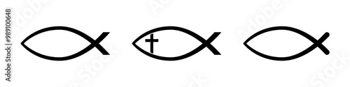 Christian fish symbol. Religious faith icon