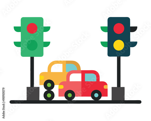 Traffic signal light vector illustration 