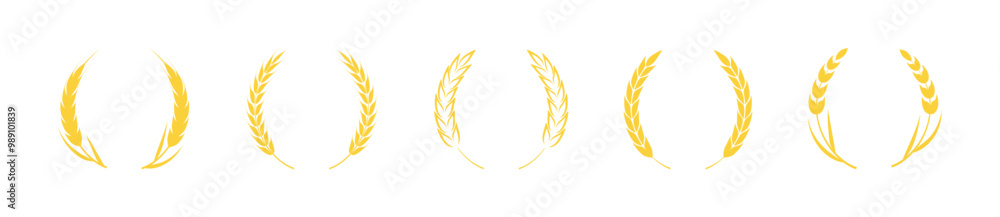 Wheat wreath icon. Agriculture and harvest symbol Wheat wreath icon. Agriculture and harvest symbol