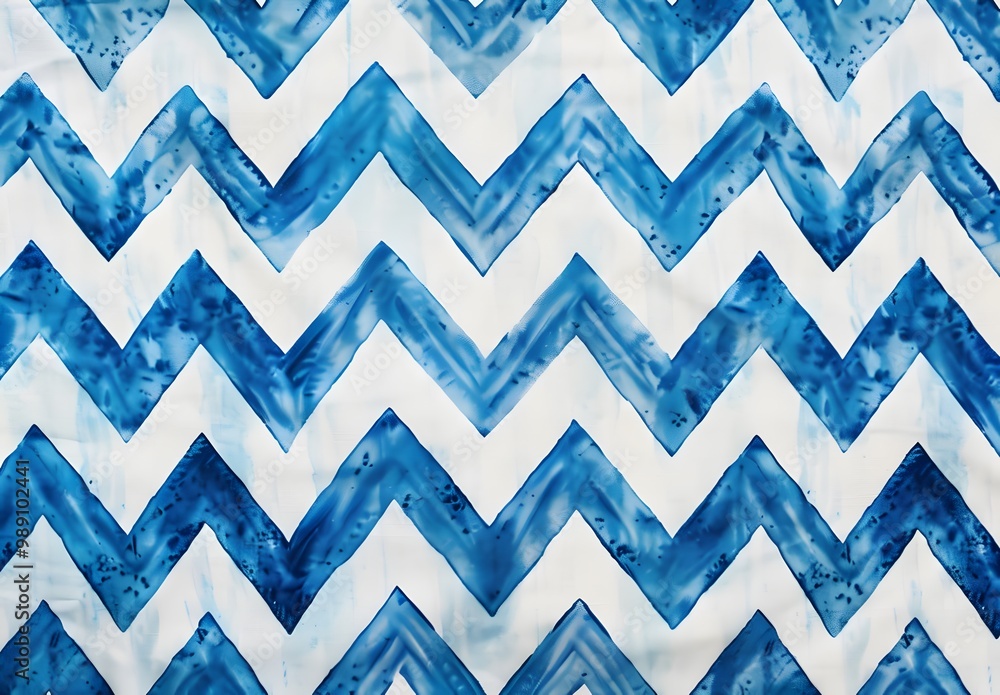 Blue and White Chevron Watercolor Pattern Blue and White Chevron Watercolor Pattern