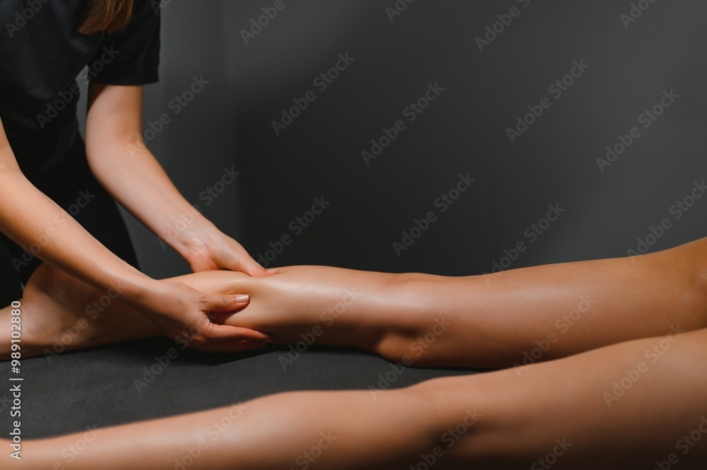 Obraz premium Anti cellulite massage in the spa salon for the health and beauty of your legs