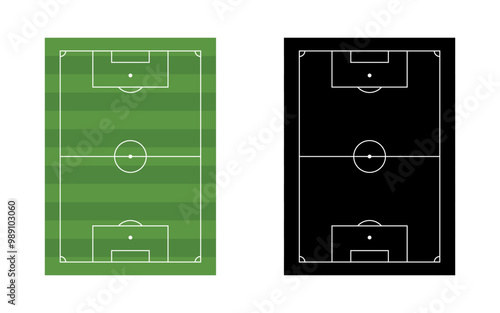 Soccer field illustration. Football pitch layout for games