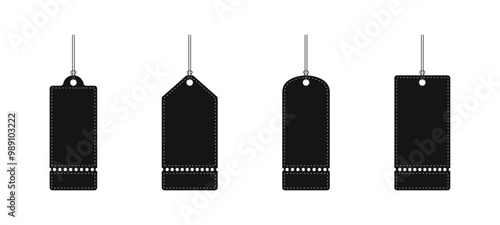 Tag product icon set. Label and pricing symbols for retail