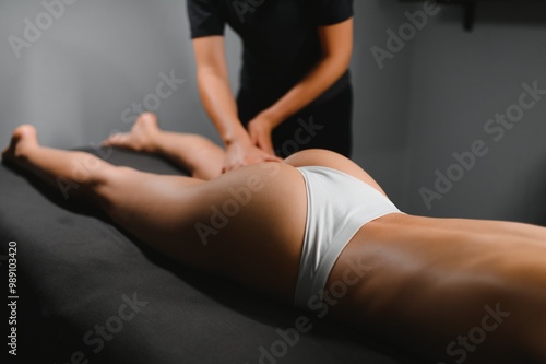 Anti cellulite massage in the spa salon for the health and beauty of your legs