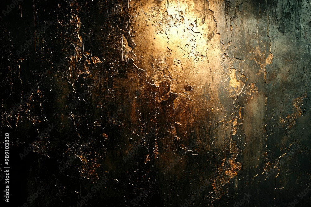Dark and Textured Surface with Glowing Gold Highlights Dark and Textured Surface with Glowing Gold Highlights