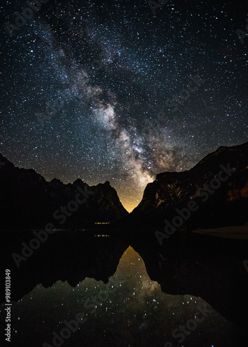 Milkyway galaxy in the mountains of Italy, South Tyrol
