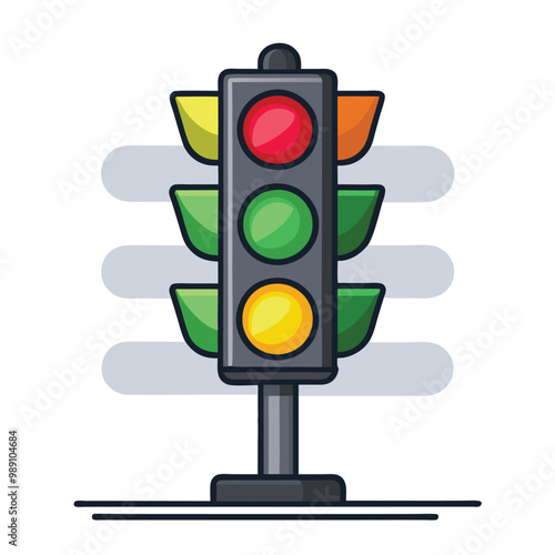 Traffic signal light vector illustration 