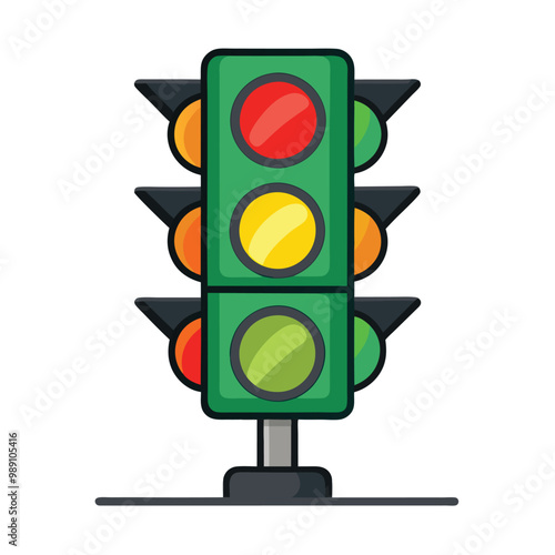 Traffic signal light vector illustration 