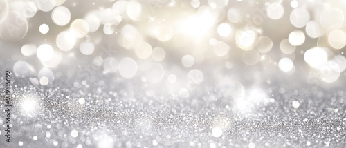 A shimmering background with soft bokeh and glitter effects for festive themes.