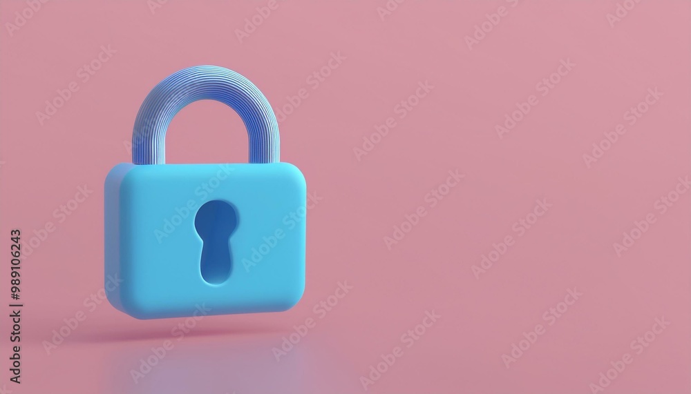 A blue padlock with a modern design against a pink background, symbolizing security and protection in a digital context. A blue padlock with a modern design against a pink background, symbolizing security and protection in a digital context.