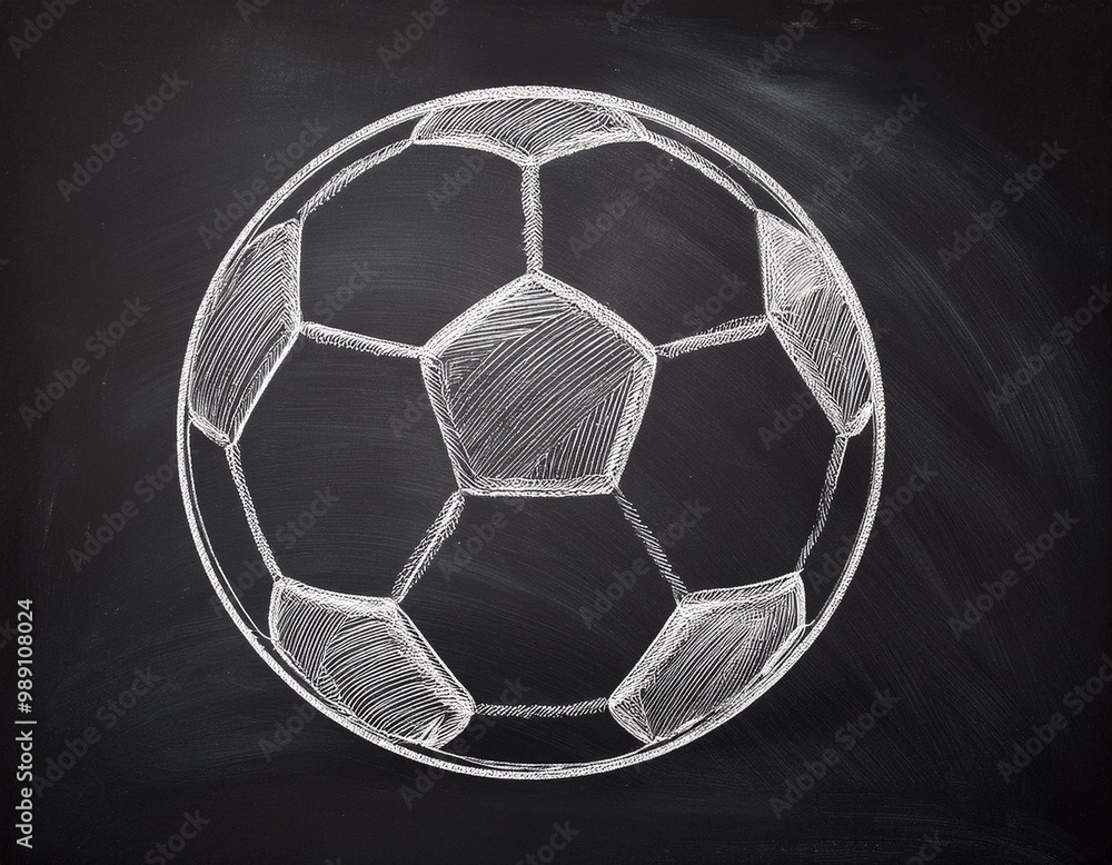 Naklejka premium soccer ball chalk drawing