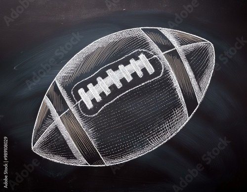 American football chalk drawing