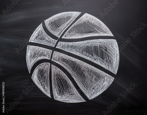 basketball chalk drawing