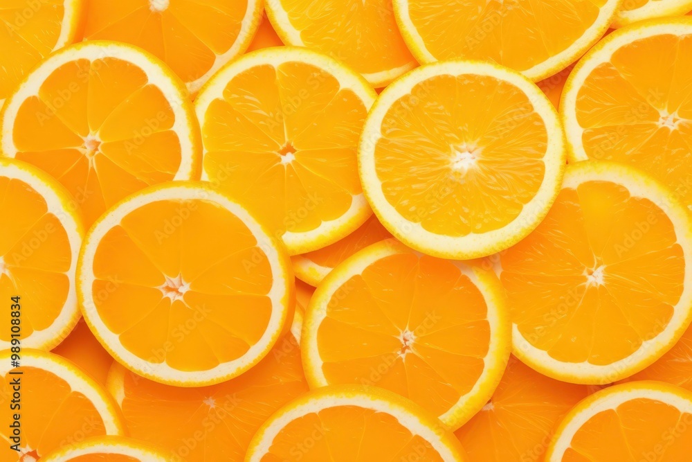 A close up of orange slices. Concept of freshness and vitality, as the bright orange color of the fruit is highlighted. Generative AI A close up of orange slices. Concept of freshness and vitality, as the bright orange color of the fruit is highlighted. Generative AI