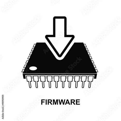 Firmware icon. The Black firmware symbol isolated on background vector illustration.