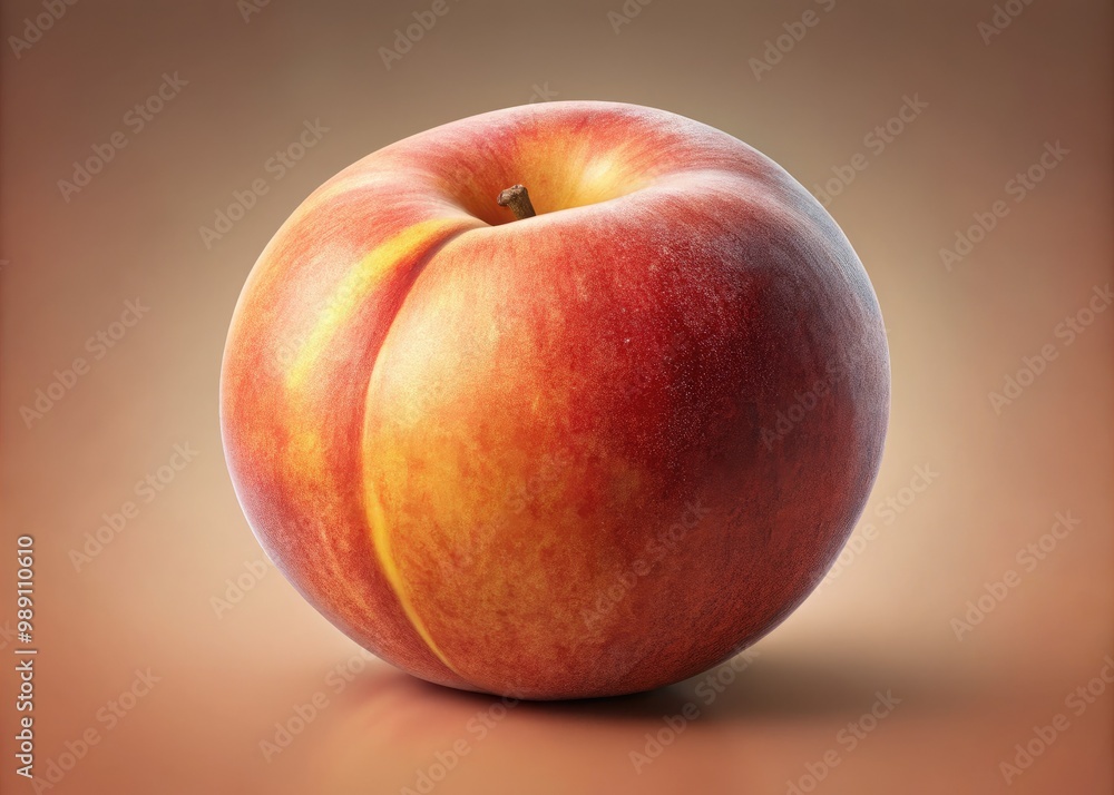 A highly detailed, hyper-realistic illustration of a single ripe peach, showcasing intricate texture, soft blush hues, and delicate fuzz, against a subtle gradient background. A highly detailed, hyper-realistic illustration of a single ripe peach, showcasing intricate texture, soft blush hues, and delicate fuzz, against a subtle gradient background.