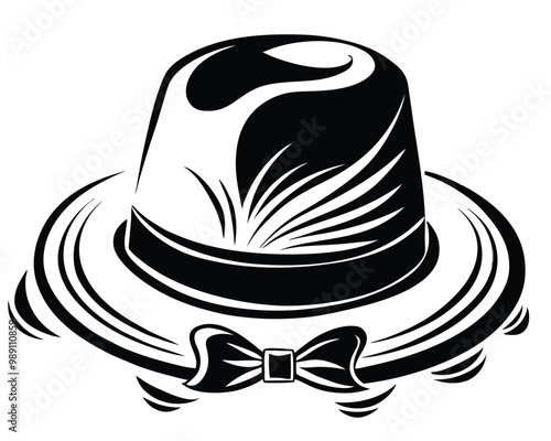 Trilby hat vector silhouette
