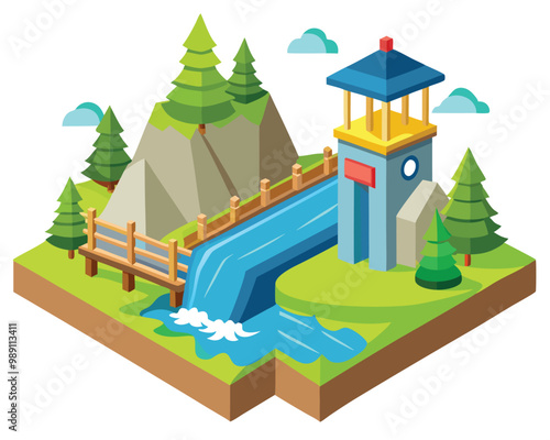 Water pass vector illustration