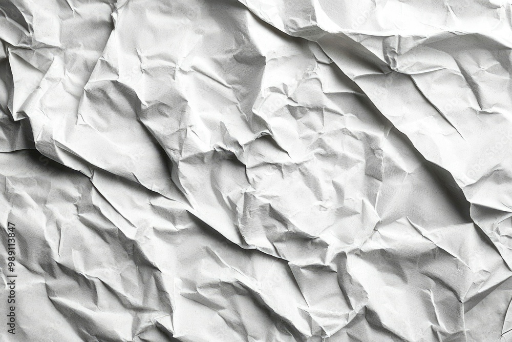 Fototapeta premium Close-up of a Crumpled White Sheet of Paper