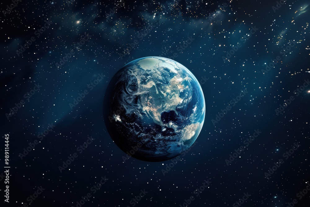Fototapeta premium Earth facing pollution, plastic waste, and habitat loss due to human activity.