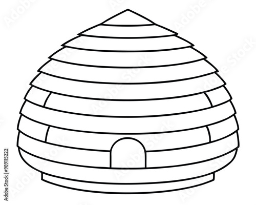 Wooden beehive vector silhouette