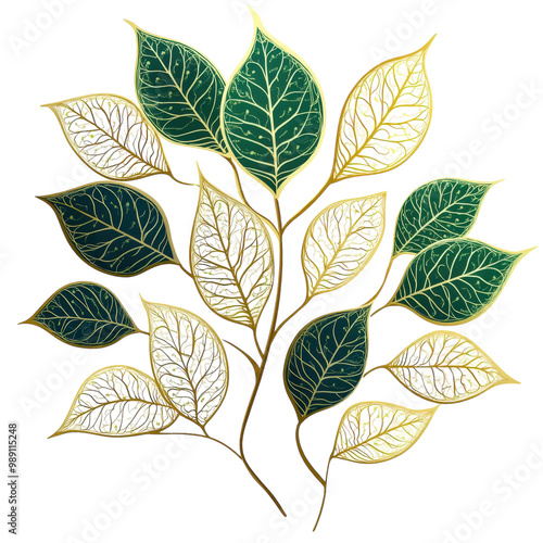 A Traditional Thai pattern Peepal Tree Leaves Delicate