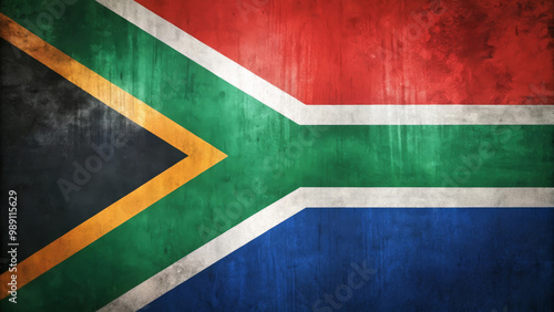 South African flag features vibrant colors and unique design, symbolizing unity and diversity. Its bold hues evoke sense of pride and heritage