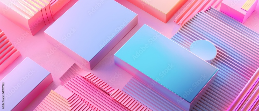Abstract geometric shapes with vibrant pastel colors and gradients. Abstract geometric shapes with vibrant pastel colors and gradients.