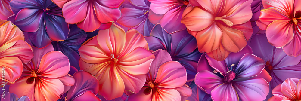 Vibrant Pink & Purple Abstract Flowers Pattern Vibrant Pink & Purple Abstract Flowers Pattern