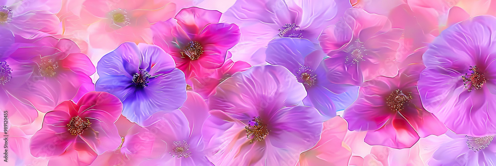 Vibrant Pink & Purple Abstract Flowers Pattern Vibrant Pink & Purple Abstract Flowers Pattern
