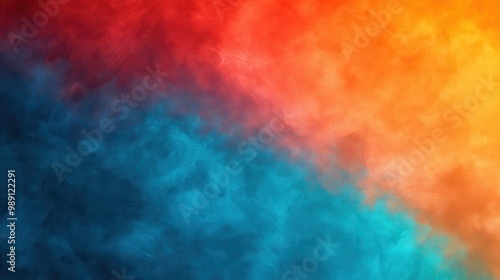 Colorful abstract background with vibrant red, orange, and blue hues.