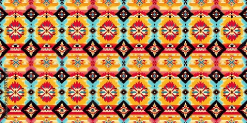 Navajo patterns with a traditional, intricate design. seamless background pattern