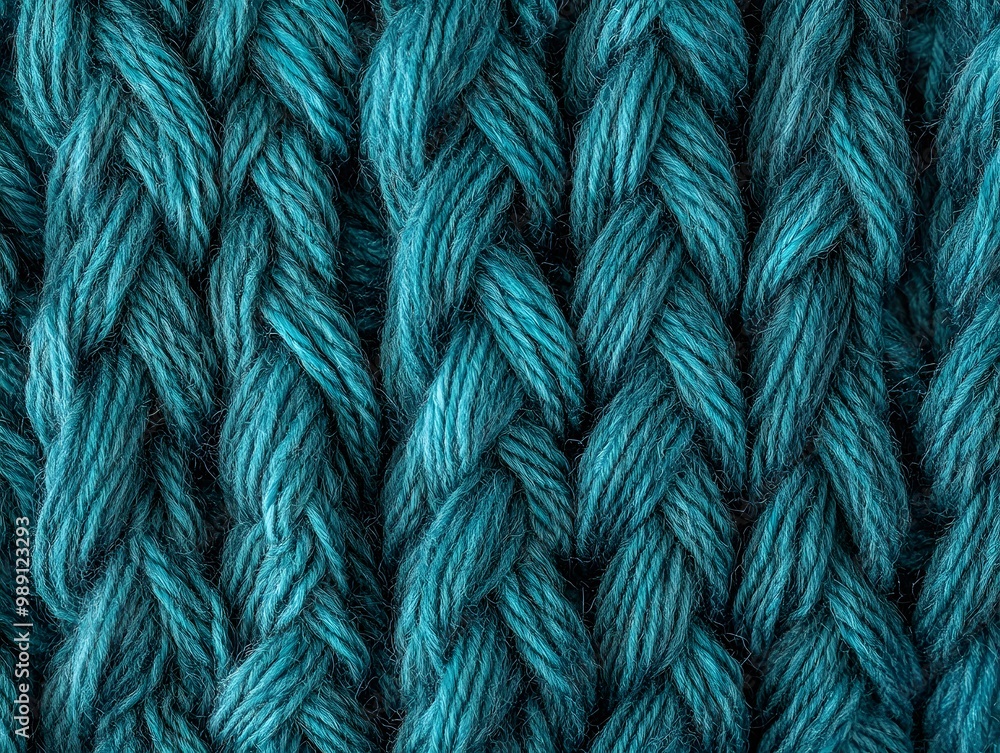 Teal Knit Yarn Texture Close-up Teal Knit Yarn Texture Close-up