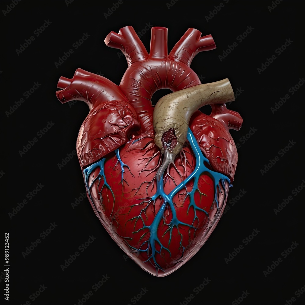 Naklejka premium Abstract red heart with blood illustration, isolated on white background