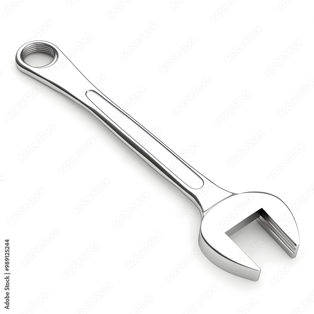 Adjustable Wrench Tool for Electrical and Mechanical Repairs Isolated on White Background Adjustable Wrench Tool for Electrical and Mechanical Repairs Isolated on White Background