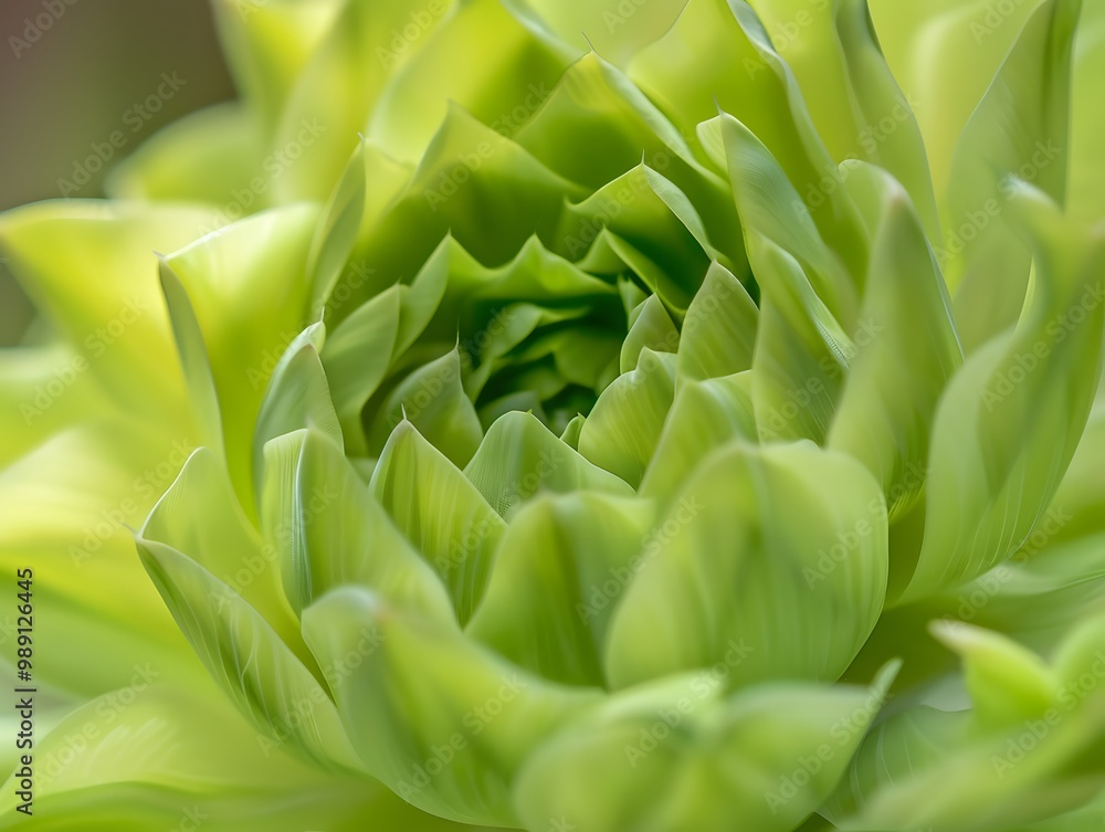 Close-up Green Succulent Flower Petals Close-up Green Succulent Flower Petals