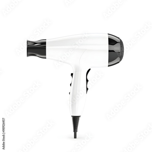 Macro Shot of a Perfect Hairdryer on White Background