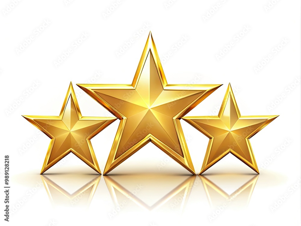 A shiny golden four-star symbol isolated on a white background, with subtle shadows and gradient effects, conveying excellence, quality, and high standards. A shiny golden four-star symbol isolated on a white background, with subtle shadows and gradient effects, conveying excellence, quality, and high standards.