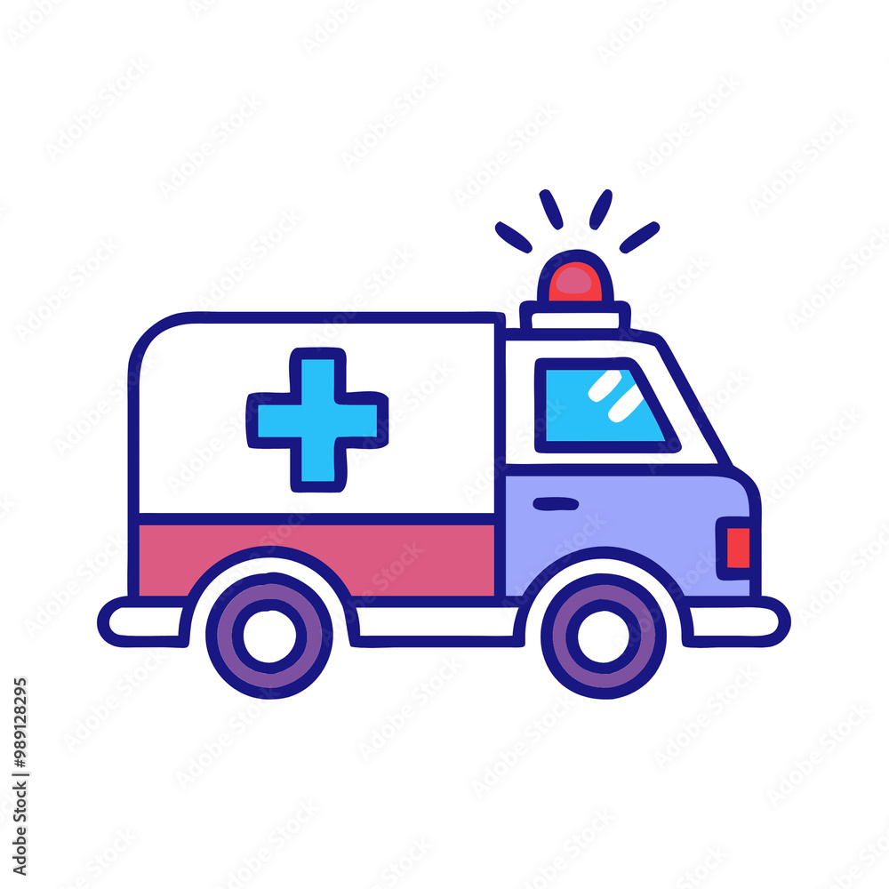 A simple and clean icon of an ambulance for emergency healthcare apps and websites A simple and clean icon of an ambulance for emergency healthcare apps and websites